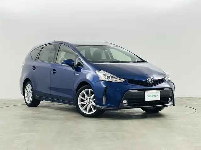トヨタ プリウス α S ツーリングセレクション 福島県 2020(令2)年 7.2万km ダークブルーマイカ ワンオーナー/トヨタセーフティセンス/・衝突被害軽減ブレーキ/・車線逸脱警報装置/・レーダークルーズコントロール/・オートハイビーム/純正9インチナビ/・型番：NSZT-Y68T/【フルセグTV/BT/SD/CD/DVD/FM/AM】/・バックカメラ/ETC/前後ドライブレコーダー/革張ステアリング/・ステアリングリモコン/プッシュスタート/・スマートキー/LEDヘッドライト/・フォグライト/・オートライト/電動格納ミラー/・ウィンカーミラー/純正フロアマット/純正17インチアルミ/アイドリングストップ/取扱説明書/保証書/記録簿