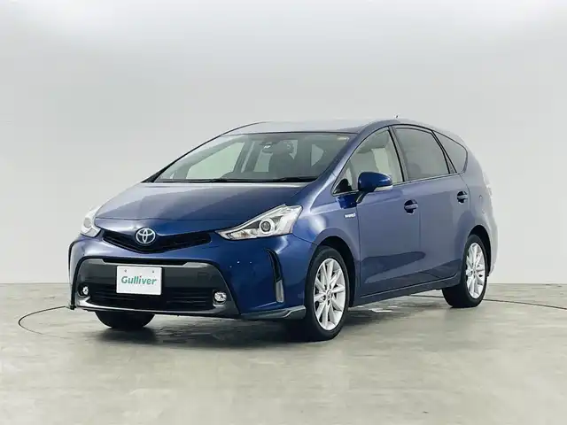トヨタ プリウス α S ツーリングセレクション 福島県 2020(令2)年 7.2万km ダークブルーマイカ ワンオーナー/トヨタセーフティセンス/・衝突被害軽減ブレーキ/・車線逸脱警報装置/・レーダークルーズコントロール/・オートハイビーム/純正9インチナビ/・型番：NSZT-Y68T/【フルセグTV/BT/SD/CD/DVD/FM/AM】/・バックカメラ/ETC/前後ドライブレコーダー/革張ステアリング/・ステアリングリモコン/プッシュスタート/・スマートキー/LEDヘッドライト/・フォグライト/・オートライト/電動格納ミラー/・ウィンカーミラー/純正フロアマット/純正17インチアルミ/アイドリングストップ/取扱説明書/保証書/記録簿