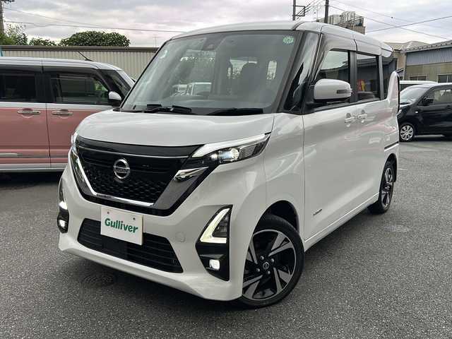 日産 ルークス HWS Gターボ プロパイロットED 埼玉県 2021(令3)年 1.9万km ホワイトパール ワンオーナー/４WD/純正ディスプレイオーディオ/　AM/FM/BT/USB/iPod/ドラレコ連動/ハンズフリー両側パワースライドドア/プロパイロット/インテリジェントエマージェンシーブレーキ/インテリジェントアラウンドビューモニター/プラズマクラスター付リアシーリングファン/純正ドライブレコーダー(DJ4-S)/ETC/純正15インチアルミホイール/衝突安全ボディー/EBD（電子制動力配分装置）	/盗難防止システム	/VDC（ビークルダイナミクスコントロール）/トラクションコントロール/分割可倒式リアシート	分割式/UVカット付きプライバシーガラス/保証書/取扱説明書/スペアキー1本