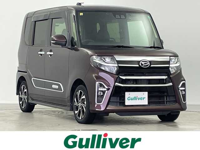ダイハツ タント カスタム X スタイルセレクション 岐阜県 2020(令2)年 4.4万km プラムブラウンクリスタルマイカ スマートアシスト/パナソニックSDナビ/（CD/DVD/SD/Bluetooth）/全方位カメラ/両側パワースライドドア/前席シートヒーター/オートLEDライト/ハーフレザー/純正フロアマット/プッシュスタート/ビルトインETC/電動格納ミラー/ステアリングスイッチ/スマートキー