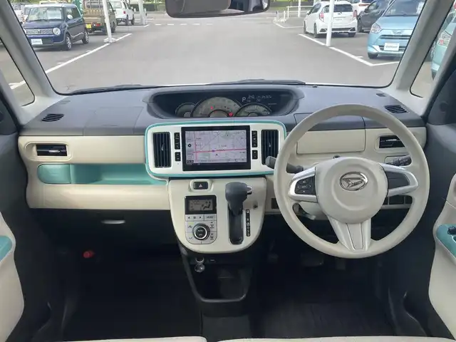 ダイハツ ムーヴ キャンバス G メイクアップ リミテッド　SAⅢ 栃木県 2019(令1)年 3.5万km パールホワイトⅢ/ファインミントメタリック 2トーン スマートアシスト3/純正8インチメモリナビ/フルセグTV/DVD/Bluetooth/HDMI/USB/パノラマモニター/両側パワースライドドア/スマートキー/スペアキー/プッシュEgスタート/LEDオートライト/フォグランプ/オートハイビーム/ステアリングリモコン/純正フロアマット/AAC/保証書/取説