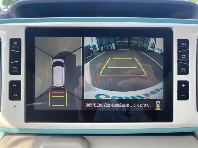 ダイハツ ムーヴ キャンバス G メイクアップ リミテッド　SAⅢ 栃木県 2019(令1)年 3.5万km パールホワイトⅢ/ファインミントメタリック 2トーン スマートアシスト3/純正8インチメモリナビ/フルセグTV/DVD/Bluetooth/HDMI/USB/パノラマモニター/両側パワースライドドア/スマートキー/スペアキー/プッシュEgスタート/LEDオートライト/フォグランプ/オートハイビーム/ステアリングリモコン/純正フロアマット/AAC/保証書/取説