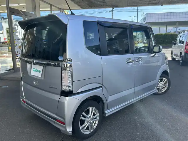 ホンダ Ｎ ＢＯＸ ＋ カスタム G ターボパッケージ 宮城県 2013(平25)年 12.7万km アラバスターシルバーメタリック ・ワンオーナー/・ナビ/（カロッツェリア）/（フルセグTV/CD/DVD/Bluetooth/Smart Usen)/・前ドライブレコーダー/・バックカメラ/・アイドリングストップ/・両側パワースライドドア/・革ステアリング/・ステアリングスイッチ/・パドルシフト/・電動格納ウィンカーミラー/・HIDライト/・オートライト/・フロントフォグランプ/・ISOFIX/・ETC/・GPS/(ASSURA)/(AR-G600A)/・バイザー/・夏タイヤ/・Wエアバッグ/ABS/・スマートキー/・スペアキー×1/・プッシュスタート/・盗難防止センサー/・横滑り防止装置/・取扱説明書