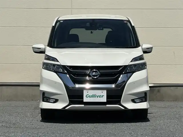 日産 セレナ ハイウェイスター プロパイロットED 茨城県 2016(平28)年 7.2万km ブリリアントホワイトパール プロパイロット/エマージェンシーブレーキ/車線逸脱警報システム/コーナーセンサー/両側パワースライドドア/純正9インチナビ/・BT.CD.DVD.SD/フルセグTV/バックカメラ/ドライブレコーダー（FR）/ビルトインETC/LEDヘッドライト/LEDフォグランプ/ステアリングスイッチ/プッシュスタート/スマートキー/電動パーキングブレーキ/横滑り防止/純正16inAW/純正フロアマット/ロールサンシェード/シートバックテーブル/シート背面USB