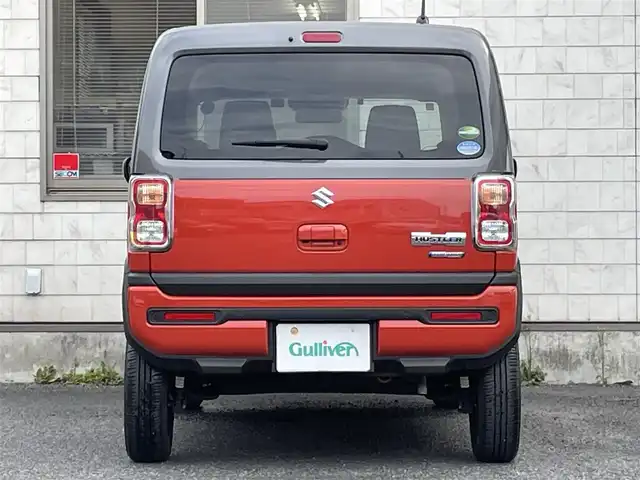 スズキ ハスラー HYBRID G 福岡県 2021(令3)年 1.6万km バーミリオンオレンジ/ガンメタリック2トーン 純正9インチナビ/(AM/FM/USB/CD/DVD/Bluetooth/フルセグTV)/バックカメラ/アラウンドビューカメラ/ビルトインETC/クリアランスソナー/車線逸脱警報/デュアルカメラサポートブレーキ/オートライト/盗難防止装置/横滑り防止機能/D/N席シートヒーター/ステアリングスイッチ/アイドリングストップ/電格ミラー/ドアバイザー/プッシュスタート/純正フロアマット/ナビ取扱説明書/取扱説明書/保証書/スペアキー×１