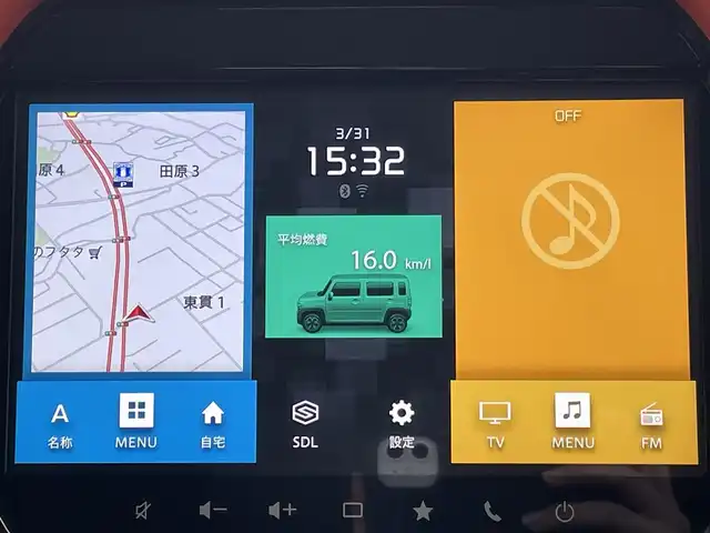 スズキ ハスラー HYBRID G 福岡県 2021(令3)年 1.6万km バーミリオンオレンジ/ガンメタリック2トーン 純正9インチナビ/(AM/FM/USB/CD/DVD/Bluetooth/フルセグTV)/バックカメラ/アラウンドビューカメラ/ビルトインETC/クリアランスソナー/車線逸脱警報/デュアルカメラサポートブレーキ/オートライト/盗難防止装置/横滑り防止機能/D/N席シートヒーター/ステアリングスイッチ/アイドリングストップ/電格ミラー/ドアバイザー/プッシュスタート/純正フロアマット/ナビ取扱説明書/取扱説明書/保証書/スペアキー×１