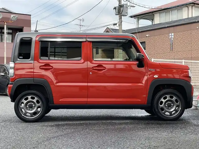 スズキ ハスラー HYBRID G 福岡県 2021(令3)年 1.6万km バーミリオンオレンジ/ガンメタリック2トーン 純正9インチナビ/(AM/FM/USB/CD/DVD/Bluetooth/フルセグTV)/バックカメラ/アラウンドビューカメラ/ビルトインETC/クリアランスソナー/車線逸脱警報/デュアルカメラサポートブレーキ/オートライト/盗難防止装置/横滑り防止機能/D/N席シートヒーター/ステアリングスイッチ/アイドリングストップ/電格ミラー/ドアバイザー/プッシュスタート/純正フロアマット/ナビ取扱説明書/取扱説明書/保証書/スペアキー×１