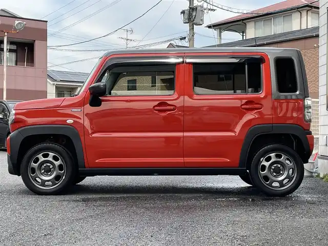 スズキ ハスラー HYBRID G 福岡県 2021(令3)年 1.6万km バーミリオンオレンジ/ガンメタリック2トーン 純正9インチナビ/(AM/FM/USB/CD/DVD/Bluetooth/フルセグTV)/バックカメラ/アラウンドビューカメラ/ビルトインETC/クリアランスソナー/車線逸脱警報/デュアルカメラサポートブレーキ/オートライト/盗難防止装置/横滑り防止機能/D/N席シートヒーター/ステアリングスイッチ/アイドリングストップ/電格ミラー/ドアバイザー/プッシュスタート/純正フロアマット/ナビ取扱説明書/取扱説明書/保証書/スペアキー×１