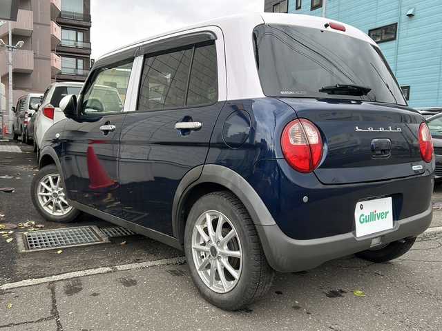 スズキ ラパン S セレクション 道央・札幌 2018(平30)年 2.2万km ノクターンブルーパール/ホワイト2トーン 社外ナビ（AM/FM/フルセグTV/CD/DVD/SD/BT/USB）/ドライブレコーダー前後/バックカメラ/オートエアコン/シートヒーター（前席）/アイドリングストップ/衝撃被害軽減システム/横滑り防止装置/純正ドアバイザー/オートライト/プッシュスタート/電動格納ミラー/積み込みタイヤ（夏：純正ホイールカバー）/セキュリティーアラーム