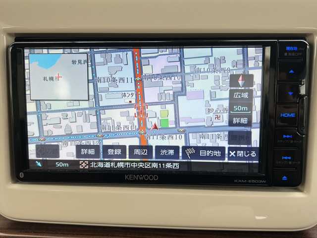 スズキ ラパン S セレクション 道央・札幌 2018(平30)年 2.2万km ノクターンブルーパール/ホワイト2トーン 社外ナビ（AM/FM/フルセグTV/CD/DVD/SD/BT/USB）/ドライブレコーダー前後/バックカメラ/オートエアコン/シートヒーター（前席）/アイドリングストップ/衝撃被害軽減システム/横滑り防止装置/純正ドアバイザー/オートライト/プッシュスタート/電動格納ミラー/積み込みタイヤ（夏：純正ホイールカバー）/セキュリティーアラーム