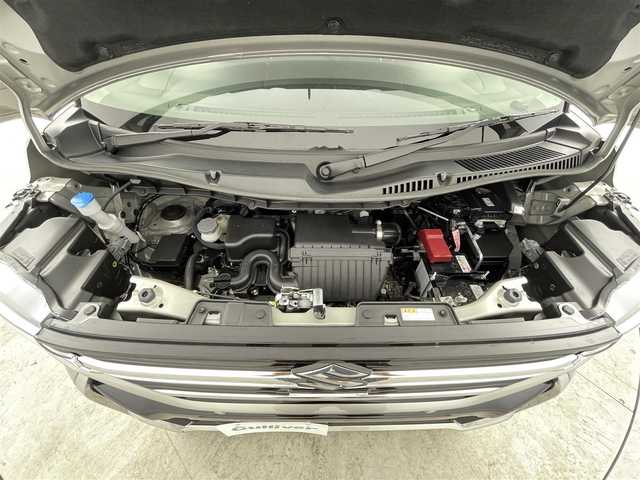 スズキ スペーシア カスタム HYBRID GS 千葉県 2024(令6)年 0.4万km スチールシルバーM 社外ナビ（KENWOOD）/フルセグTV　CD/DVD　Bluetooth/ETC/オートライト/片側パワースライドドア/USB・タイプC入力端子/電子パーキング/ブレーキホールド/衝突軽減ブレーキ/レーンキープアシスト/レーダークルーズコントロール/コーナーセンサー/アイドリングストップ/先行車お知らせ機能/シートヒーター/ステアリングスイッチ/純正アルミホイール/スマートキー/プッシュスタート