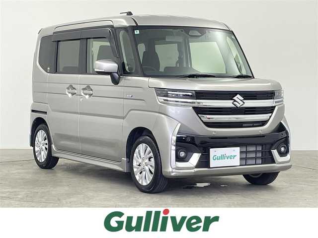 スズキ スペーシア カスタム HYBRID GS 千葉県 2024(令6)年 0.4万km スチールシルバーM 社外ナビ（KENWOOD）/フルセグTV　CD/DVD　Bluetooth/ETC/オートライト/片側パワースライドドア/USB・タイプC入力端子/電子パーキング/ブレーキホールド/衝突軽減ブレーキ/レーンキープアシスト/レーダークルーズコントロール/コーナーセンサー/アイドリングストップ/先行車お知らせ機能/シートヒーター/ステアリングスイッチ/純正アルミホイール/スマートキー/プッシュスタート