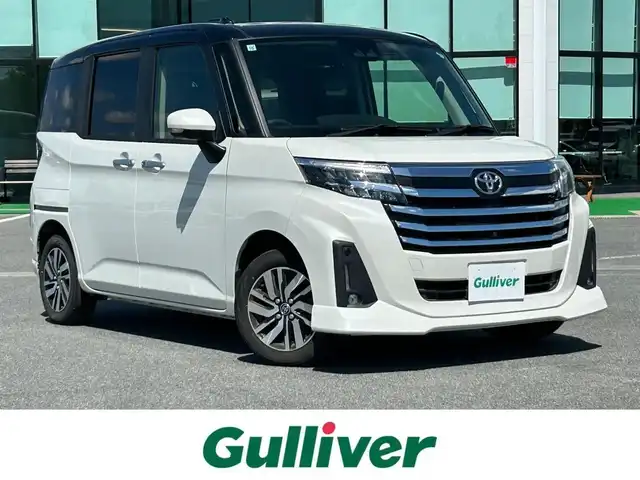 トヨタ ルーミー カスタムG 奈良県 2021(令3)年 3.9万km ブラックマイカメタリック/パールホワイト2トーン 純正ナビ/（ＴＶ／ＢＴ／ＣＤ）/レーダークルーズコントロール/パノラミックビューモニター/前後コーナーセンサー/プリクラッシュセーフティ/レーンキープアシスト/両側パワースライドドア/前席シートヒーター/後席サンシェード/ＬＥＤヘッドライト/純正14インチＡＷ/保証書/取り扱い説明書/スペアキーX1