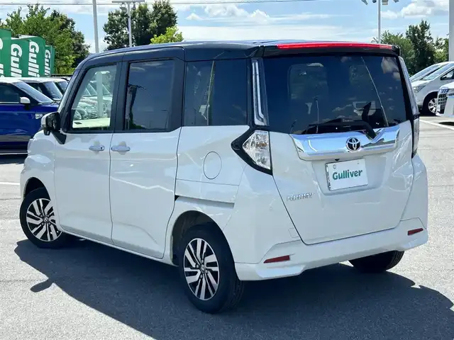 トヨタ ルーミー カスタムG 奈良県 2021(令3)年 3.9万km ブラックマイカメタリック/パールホワイト2トーン 純正ナビ/（ＴＶ／ＢＴ／ＣＤ）/レーダークルーズコントロール/パノラミックビューモニター/前後コーナーセンサー/プリクラッシュセーフティ/レーンキープアシスト/両側パワースライドドア/前席シートヒーター/後席サンシェード/ＬＥＤヘッドライト/純正14インチＡＷ/保証書/取り扱い説明書/スペアキーX1