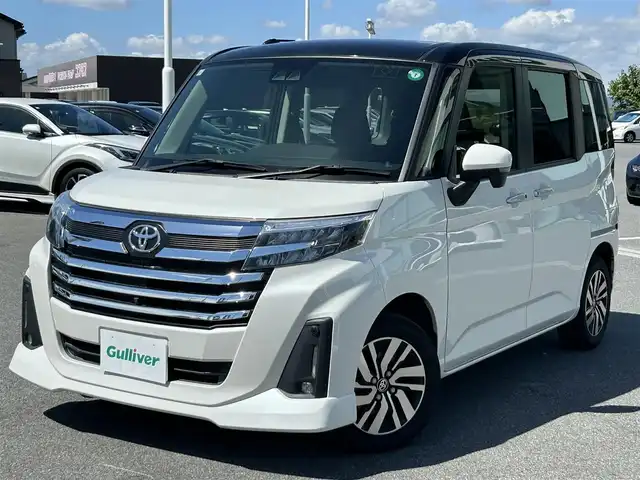 トヨタ ルーミー カスタムG 奈良県 2021(令3)年 3.9万km ブラックマイカメタリック/パールホワイト2トーン 純正ナビ/（ＴＶ／ＢＴ／ＣＤ）/レーダークルーズコントロール/パノラミックビューモニター/前後コーナーセンサー/プリクラッシュセーフティ/レーンキープアシスト/両側パワースライドドア/前席シートヒーター/後席サンシェード/ＬＥＤヘッドライト/純正14インチＡＷ/保証書/取り扱い説明書/スペアキーX1