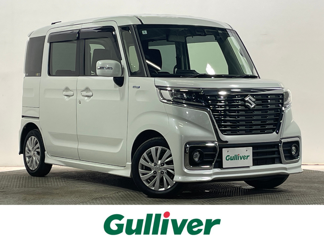 スズキ スペーシア カスタム HYBRID GS 大阪府 2020(令2)年 3.9万km ピュアホワイトP 社外ナビ　Ｂｌｕｅｔｏｏｔｈ　片側パワースライドドア　スズキセーフティーサポート　コーナーセンサー　シートヒーター　ドライブレコーダー　スマートキー　ＥＴＣ　オートライト　ＬＥＤヘッドライト