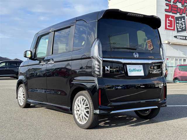 ホンダ Ｎ ＢＯＸ カスタム L ターボ 大分県 2022(令4)年 5.3万km クリスタルブラックパール ・純正ナビ(CD.DVD.SD.BT.USB)/・AppleCarPlay/・フルセグテレビ/・バックカメラ/・衝突被害軽減ブレーキ/・レーンキープアシスト/・両側パワースライドドア/・レーダークルーズコントロール/・ブレーキホールド/・ドライブレコーダー/・ETC/・オートハイビーム/・シートヒーター/・パドルシフト/・スマートキー/・プッシュスタート