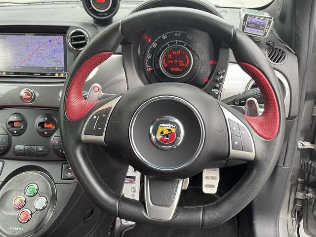 アバルト ５９５ ツーリズモ 大阪府 2014(平26)年 9.6万km ガンＭ 社外メモリナビ　carrozzeria/・DVD/CD/FM/AM/Bluetooth/・フルセグテレビ/ドライブレコーダー DRY-ST500/バックカメラ/ステアリングリモコン/コーナーセンサー/LEDヘッドライト/フォグランプ/オートライト/オートエアコン/スマートキー/12V電源/社外OZracing 17インチアルミホイール/ノーマルタイヤ、純正ホイール積み込み/ビルシュタイン車高調積み込み/ナビ取扱説明書/保証書