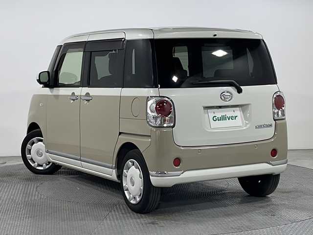 ダイハツ ムーヴ キャンバス G メイクアップ リミテッド　SAⅢ 広島県 2022(令4)年 2.2万km パールホワイトⅢ/ナチュラルベージュマイカメタリック 2トーン パノラマモニター/両側パワースライドドア/社外ナビ/シートヒーター/スマートアシスト/・衝突回避支援ブレーキ/・車線逸脱警報/・車線逸脱抑制/・オートハイビーム/・誤発進抑制機能/LEDヘッドランプ/ETC/ドライブレコーダー