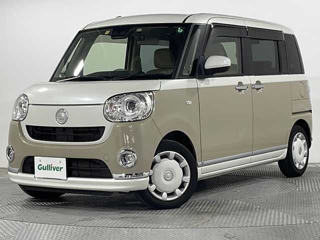 ダイハツ ムーヴ キャンバス G メイクアップ リミテッド　SAⅢ 広島県 2022(令4)年 2.2万km パールホワイトⅢ/ナチュラルベージュマイカメタリック 2トーン パノラマモニター/両側パワースライドドア/社外ナビ/シートヒーター/スマートアシスト/・衝突回避支援ブレーキ/・車線逸脱警報/・車線逸脱抑制/・オートハイビーム/・誤発進抑制機能/LEDヘッドランプ/ETC/ドライブレコーダー