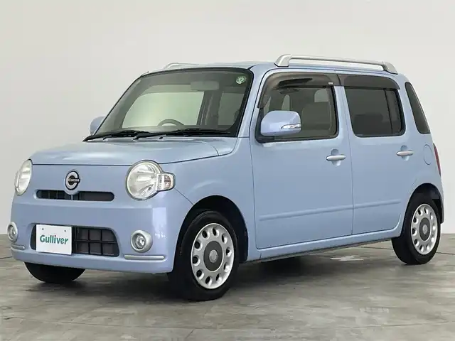 ダイハツ ミラ ココア プラスX 群馬県 2010(平22)年 7万km ミストブルーマイカメタリック 純正７インチナビ　ヘッドライトレベライザー　フォグランプ　ベンチシート　純正１４インチホイール　ルーフレール　ダブルエアバッグ　スマートキー　スペアキー　オートエアコン　純正フロアマット　禁煙車