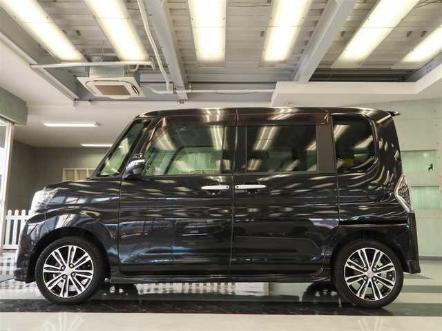 ダイハツ タント カスタム RS トップED SAⅡ 千葉県 2016(平28)年 7.9万km ブラックマイカメタリック ターボモデル/８インチ純正ナビ　NSZN-X66D-T3/・フルセグＴＶ/・Ｂｌｕｅｔｏｏｔｈオーディオ/・ＤＶＤ再生/・キャンセラー付/ＥＴＣ/両側パワースライドドア/ハーフレザーシート/純正フロアマット/純正ドアバイザー/ＬＥＤヘッドライト/ＬＥＤフォグ/スマートアシストII/・衝突回避支援ブレーキ機能/・衝突警報機能（対車両・対歩行者）/・車線逸脱警報機能/・誤発進抑制制御機能/・先行車発進お知らせ機能 /スマートキー２個/取扱説明書/保証書