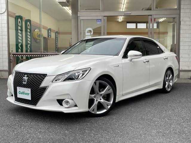 トヨタ クラウン ハイブリッド アスリートS 埼玉県 2015(平27)年 13.6万km ホワイトパールクリスタルシャイン メーカーナビ/【CD/DVD/Bluetooth/フルセグTV】/バックカメラ/ETC/純正OPモデリスタホイール/モデリスタマフラー/クルーズコントロール/デュアルエアコン/前席パワーシート/前席シートヒーター/ステアリングヒーター
