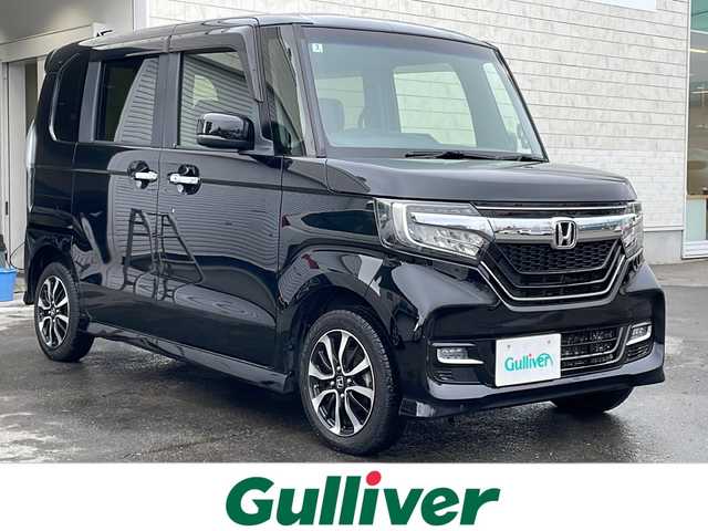 ホンダ Ｎ ＢＯＸ カスタム G L 道東・釧路十勝 2019(平31)年 4.7万km クリスタルブラックパール 4WD/純正メモリナビ　/(AM/FM/フルセグＴＶ/ＤＶＤ再生/Ｂｌｕｅｔｏｏｔｈ接続)　/ビルトインＥＴＣ　/バックカメラ　/片側パワースライドドア　/前席シートヒーター/横滑り防止装置/アイドリングストップ　/スマートキー/プッシュスタート　/純正ＬＥＤヘッドライト　/純正１４インチアルミホイール　/純正フロアマット