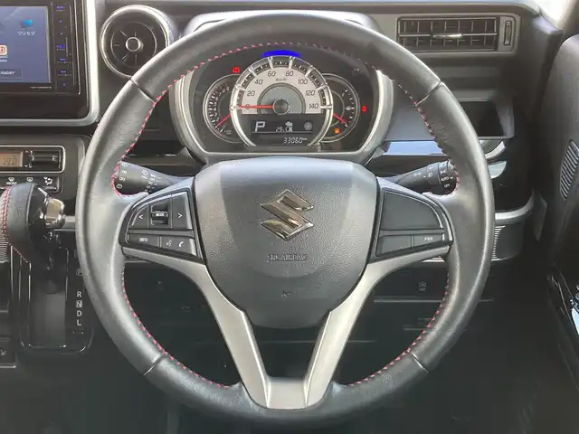スズキ スペーシア カスタム HYBRID XS 千葉県 2018(平30)年 3.3万km アクティブイエロー/ブラック2トーンルーフ 社外メモリナビ/(TV/BT/CD/DVD/FM/AM)/360°ドライブレコーダー/衝突被害軽減システム/車線逸脱警報/ハーフレザーシート/両側パワースライドドア/横滑り防止装置/ETC/アイドリングストップ/LEDヘッドライト/フォグランプ/オートライト/ウィンカーミラー/電動格納ミラー/純正15インチAW/シートリフター/プッシュスタート/スマートキー/フロアマット/ドアバイザー/取扱説明書/保証書