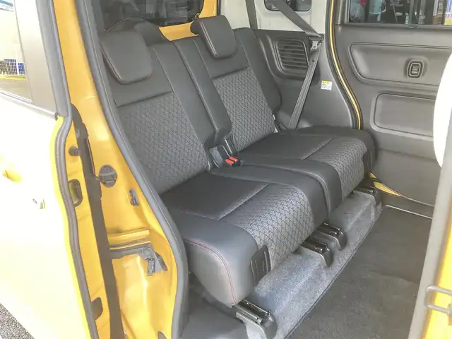 スズキ スペーシア カスタム HYBRID XS 千葉県 2018(平30)年 3.3万km アクティブイエロー/ブラック2トーンルーフ 社外メモリナビ/(TV/BT/CD/DVD/FM/AM)/360°ドライブレコーダー/衝突被害軽減システム/車線逸脱警報/ハーフレザーシート/両側パワースライドドア/横滑り防止装置/ETC/アイドリングストップ/LEDヘッドライト/フォグランプ/オートライト/ウィンカーミラー/電動格納ミラー/純正15インチAW/シートリフター/プッシュスタート/スマートキー/フロアマット/ドアバイザー/取扱説明書/保証書
