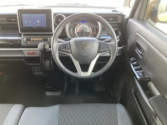 スズキ スペーシア カスタム HYBRID XS 千葉県 2018(平30)年 3.3万km アクティブイエロー/ブラック2トーンルーフ 社外メモリナビ/(TV/BT/CD/DVD/FM/AM)/360°ドライブレコーダー/衝突被害軽減システム/車線逸脱警報/ハーフレザーシート/両側パワースライドドア/横滑り防止装置/ETC/アイドリングストップ/LEDヘッドライト/フォグランプ/オートライト/ウィンカーミラー/電動格納ミラー/純正15インチAW/シートリフター/プッシュスタート/スマートキー/フロアマット/ドアバイザー/取扱説明書/保証書