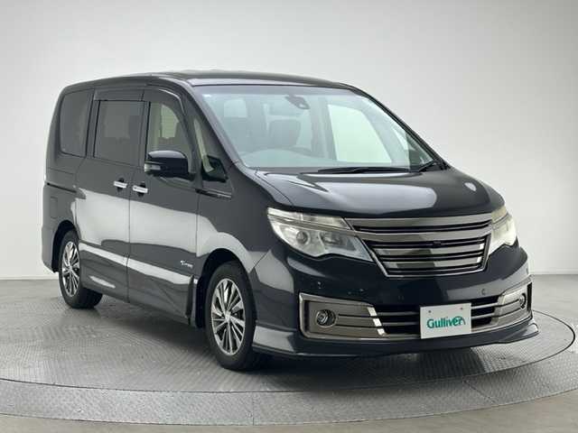 日産 セレナ ライダー B ZZ S HV 兵庫県 2014(平26)年 8.3万km ダイヤモンドブラック 純正ナビ　/フルセグTV　/両側パワースライドドア　/ビルドインETC　/全方位カメラ　/CDチェンジャー　/DVD再生機能/ミュージックサーバー　/純正アルミホイール　/コーナーセンサー前後　/スマートキー　/クルーズコントロール/取扱説明書/横滑り防止装置/レーンキープアシスト/盗難防止装置/オートライト/衝突被害軽減システム/エアバッグ