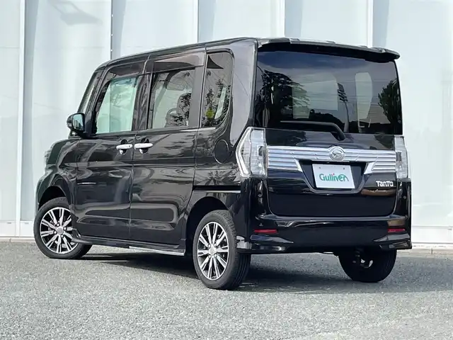 ダイハツ タント カスタムX トップED LTD SAⅢ 福岡県 2018(平30)年 6.4万km ブラックマイカメタリック ・ETC/・シートヒーター/・純正フロアマット/・衝突軽減システム/・横滑り防止/・コーナーセンサー/・アイドリングストップ/・両側パワースライドドア/・ハーフレザーシート/・オートライト/・プッシュスタート/・スマートアシスト