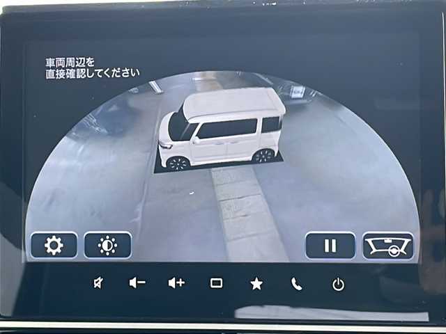 スズキ スペーシア カスタム HYBRID XS ターボ 福島県 2023(令5)年 4.9万km ピュアホワイトパール/ブラック2トーン 4WD ターボ 純正9インチナビ フルセグTV Bluetooth 全方位カメラ 両側パワースライドドア 衝突軽減ブレーキ LEDヘッドライト ETC2.0 オートライト フォグランプ　スマートキー