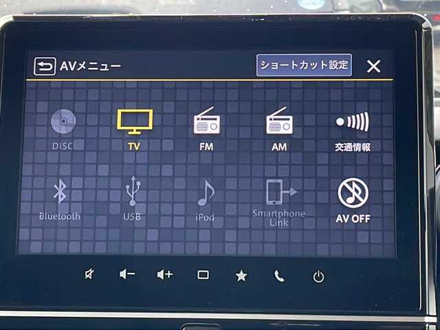 スズキ スペーシア カスタム HYBRID XS ターボ 福島県 2023(令5)年 4.9万km ピュアホワイトパール/ブラック2トーン 4WD ターボ 純正9インチナビ フルセグTV Bluetooth 全方位カメラ 両側パワースライドドア 衝突軽減ブレーキ LEDヘッドライト ETC2.0 オートライト フォグランプ　スマートキー