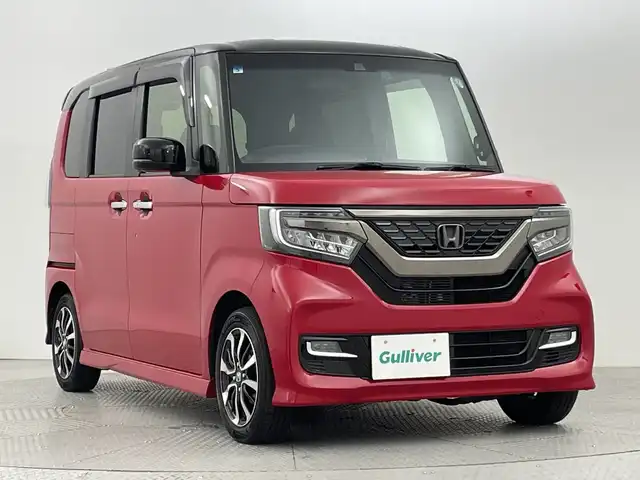 ホンダ Ｎ ＢＯＸ カスタム G EX ホンダセンシング 新潟県 2019(令1)年 2.7万km 赤Ⅱ 純正８インチメモリナビ/フルセグ/　CD/DVD/SD/SUB/Bluetooth/　VXU-195NBi/バックカメラ/両側パワースライドドア/スマートキー×２/純正エンジンスターター/LEDヘッドライト/オートライト/フォグランプ/衝突被害軽減ブレーキ/レーダークルーズコントロール/コーナーセンサー/ドライブレコーダー/ビルトインETC/新車時保証書/取扱説明書/ナビ取説