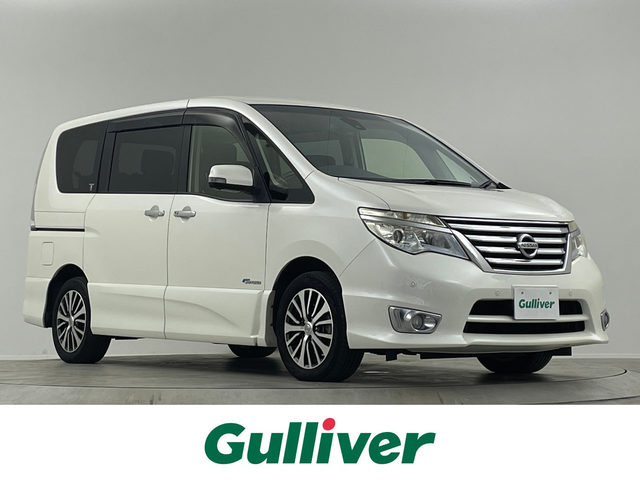 日産 セレナ HWS S HV Vエアロ+Sefty Aセーフ 埼玉県 2015(平27)年 5.1万km ブリリアントホワイトパール 純正８インチナビ　Bluetooth アラウンドビューモニター　１１インチフリップダウンモニター　クルーズコントロール レーンキープアシスト 両側パワースライドドア 衝突軽減システム ETC