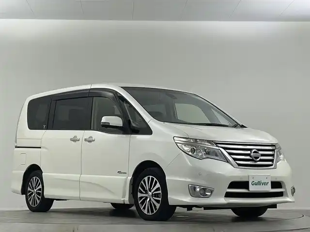 日産 セレナ HWS S HV Vエアロ+Sefty Aセーフ 埼玉県 2015(平27)年 5.1万km ブリリアントホワイトパール 純正８インチナビ　Bluetooth アラウンドビューモニター　１１インチフリップダウンモニター　クルーズコントロール レーンキープアシスト 両側パワースライドドア 衝突軽減システム ETC