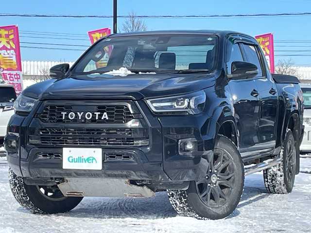 トヨタ ハイラックス Z GRスポーツ 道央・札幌 2023(令5)年 5.5万km アティチュードブラックマイカ ４WD/ワンオーナー/寒冷地仕様/純正メモリーナビ/AM/FM/BT/トヨタセーフティセンス/衝突被害軽減ブレーキ/横滑り防止装置/レーダークルーズコントロール/ダウンヒルアシストコントロール/レーンキープアシスト/クリアランスソナー/バックカメラ/サイドカメラ/フロントカメラ/全方位カメラ/アラウンドビューモニター/ETC/ドライブレコーダー/アイドリングストップ/ワイパーデアイサー/ECOMODE/PWRMODE/D席パワーシート/ハーフレザーシート/革巻きステアリング/ステアリングリモコン/パドルシフト/MTモード付AT/プッシュスタート/スマートキー/LEDヘッドライト/オートライト/フォグランプ/電動格納ミラー/ヒーテッドドアミラー/ウィンカーミラー/純正フロアマット/ドアバイザー/スペアキー/純正エンジンスターター