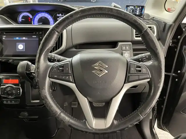 スズキ ソリオ バンディット HV MV Dカメラ ブレーキS 滋賀県 2016(平28)年 5.2万km スーパーブラックパール 禁煙車/純正ナビ/（CD/フルセグTV/BT/AUX/FM/AM）/デュアルカメラブレーキサポート（DCBS）/車線逸脱警報機能/ふらつき警報機能/先行車発進お知らせ機能/全方位カメラ/クルーズコントロール/ETC/D席シートヒーター/両側パワースライドドア/アイドリングストップ/ステアリングスイッチ/スマートキー/プッシュスタート/社外フロアマット/LEDヘッドライト/純正15インチAW