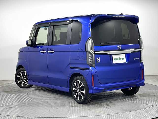 ホンダ Ｎ ＢＯＸ カスタム G EX ホンダセンシング 広島県 2019(令1)年 4.6万km ブリリアントスポーティブルーメタリック2トーン ｓｔｒａｄａナビ/バックカメラ/両側パワースライドドア/レーダークルーズコントロール/ＥＴＣ/オートマトックハイビーム/ドラレコ/コーナーセンサー/ＬＥＤヘッドライト/レーンキープアシスト/衝突軽減/エアバッグ(運転席/助手席/サイド/カーテン)/純正14インチアルミホイール(155/65/R14)