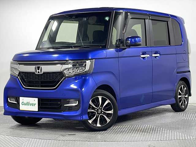 ホンダ Ｎ ＢＯＸ カスタム G EX ホンダセンシング 広島県 2019(令1)年 4.6万km ブリリアントスポーティブルーメタリック2トーン ｓｔｒａｄａナビ/バックカメラ/両側パワースライドドア/レーダークルーズコントロール/ＥＴＣ/オートマトックハイビーム/ドラレコ/コーナーセンサー/ＬＥＤヘッドライト/レーンキープアシスト/衝突軽減/エアバッグ(運転席/助手席/サイド/カーテン)/純正14インチアルミホイール(155/65/R14)