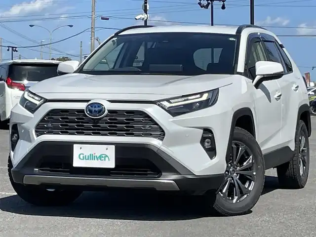 トヨタ ＲＡＶ４ ハイブリッドG 道央・札幌 2024(令6)年 1万km プラチナホワイトパールマイカ ４WD/寒冷地仕様/純正メーカーナビ/AM/FM/BT/フルセグ/トヨタセーフティセンス/プリクラッシュセーフティ/横滑り防止装置/レーダークルーズコントロール/レーンキープアシスト/クリアランスソナー/ブラインドスポットモニター/パーキングサポートブレーキ/リアクロストラフィックアラート/ロードサインアシスト/アラウンドビューモニター/ビルトインETC2.0/ミラー一体型ドライブレコーダー/パワーバックドア/D席パワーシート/前席シートヒーター/前席エアシート/レザーシート/革巻きステアリング/ステアリングリモコン/ハンドルヒーター/プッシュスタート/スマートキー/LEDヘッドライト/オートライト/オートハイビーム/フォグランプ/電動格納ミラー/純正フロアマット/ドアバイザー