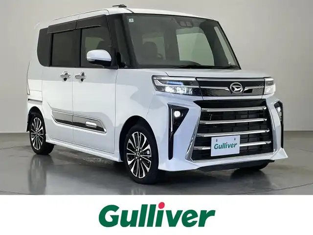 ダイハツ タント カスタム RS 愛知県 2025(令7)年 0.4万km シャイニングホワイトパール 純正１０型ナビ　全方位カメラ　シートヒーター　ＨＤＭＩ　両側パワスラ　フルセグＴＶ　ＤＶＤ　スマアシ　ＥＴＣ　ドラレコ　コーナーセンサー　衝突軽減　ＵＳＢ接続　ＬＥＤライト　フォグ　純正マット　禁煙車　オートハイビーム　Bluetooth　アイドリングストップ　純正１５インチAW　スマートキー　プッシュスタート