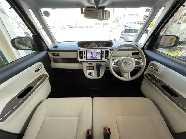 ダイハツ ムーヴ キャンバス G メイクアップ リミテッド　SAⅢ 千葉県 2020(令2)年 1.3万km パールホワイトⅢ/ナチュラルベージュマイカメタリック 2トーン スマートアシストIII/・衝突回避支援ブレーキ機能/・衝突警報機能/・車線逸脱警報機能/・先行車発進お知らせ機能/・誤発進抑制制御機能/・オートハイビーム/衝突安全ボディ/純正8インチナビ/・ラジオ/CD・DVD/Bluetooth/フルセグテレビ/アラウンドビューモニター/両側パワースライドドア/ドライブレコーダー前方/LEDヘッドライト/フォグライト/オートライト/純正フロアマット/取扱説明書/保証書/スペアキー/ディーラー点検記録簿(R3/R5/R7)
