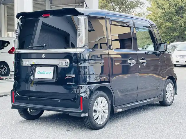 スズキ スペーシア カスタム HYBRID GS 千葉県 2020(令2)年 5.7万km ブルーイッシュブラックパール3 ディーラーSDナビ/（フルセグ/BT/DVD/SD/）/TV走行中視聴OK/D席シートヒーター/レーダークルーズコントロール/LDA/LEDヘッドライト/フォグライト/前後コーナーセンサー/フロアマット/ドアバイザー/プッシュスタート/スペアキー/取説/保証書