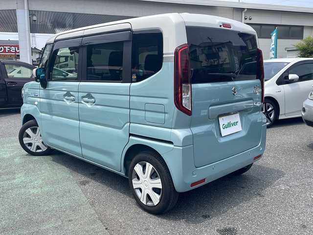 スズキ スペーシア HYBRID X 埼玉県 2024(令6)年 0.8万km オフブルーメタリック/ソフトベージュメタリック サーキュレーター、シートカバー