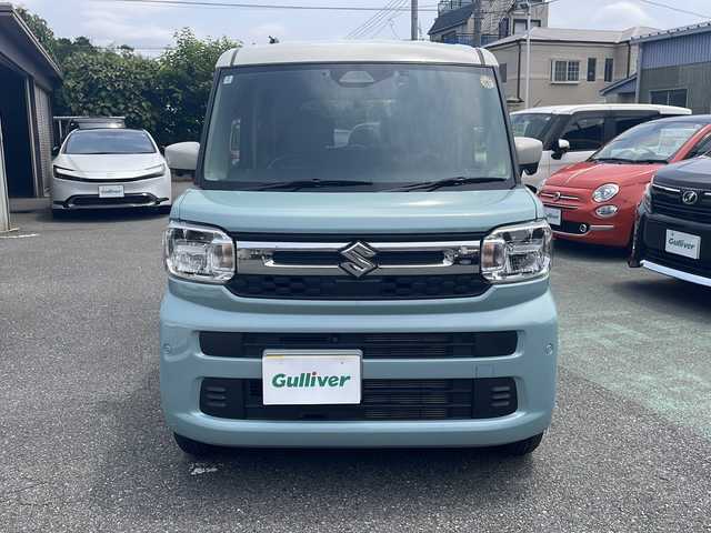 スズキ スペーシア HYBRID X 埼玉県 2024(令6)年 0.8万km オフブルーメタリック/ソフトベージュメタリック サーキュレーター、シートカバー