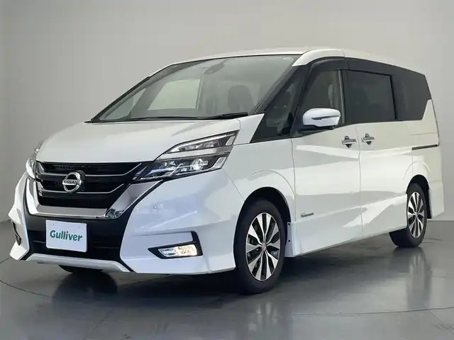 日産 セレナ ハイウェイスター Vセレクション 愛知県 2017(平29)年 2.9万km ブリリアントホワイトパール 純正９型ナビ　純正後席モニター　プロパイロット　デジタルインナーミラー　パーキングアシスト　全方位カメラ　エマブレ　衝突軽減　追従クルコン　シートヒーター　ドラレコ　ハンズフリー両側パワスラ　ＬＥＤオートライト　フォグランプ　オートホールド　プッシュスタート　禁煙車