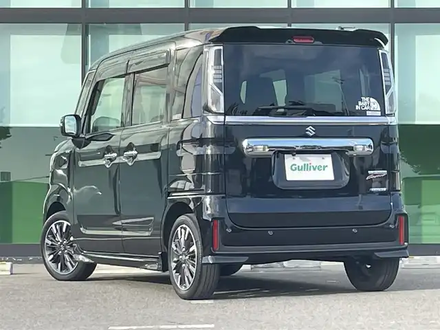 スズキ スペーシア カスタム HYBRID XS 和歌山県 2021(令3)年 2.7万km ブルーイッシュブラックパール3 社外ナビ/フルセグTV/バックカメラ/両側パワースライドドア/デュアルセンサーブレーキサポート/レーダークルーズコントロール/コーナーセンサー/ETC/純正アルミホイール/シートヒーター/シートバックテーブル/リアサーキュレーター/LEDヘッドライト